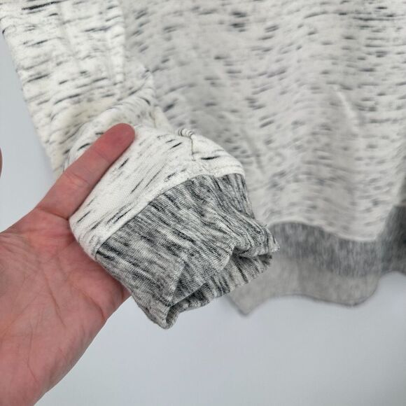 Logo By Lounge Sweatshirt‎ Women M White Gray Heather Pullover Asymmetrical Hem - Picture 3 of 5